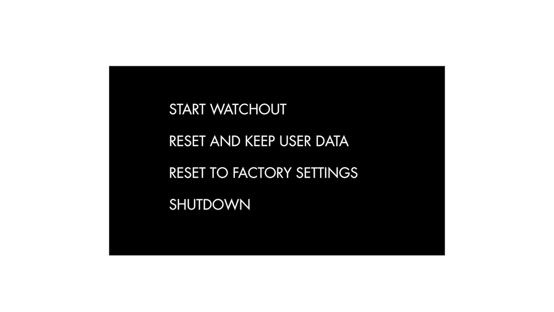 Reset Menu