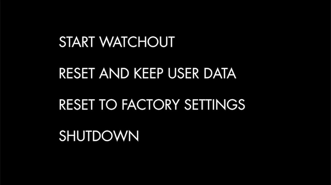 Reset Menu