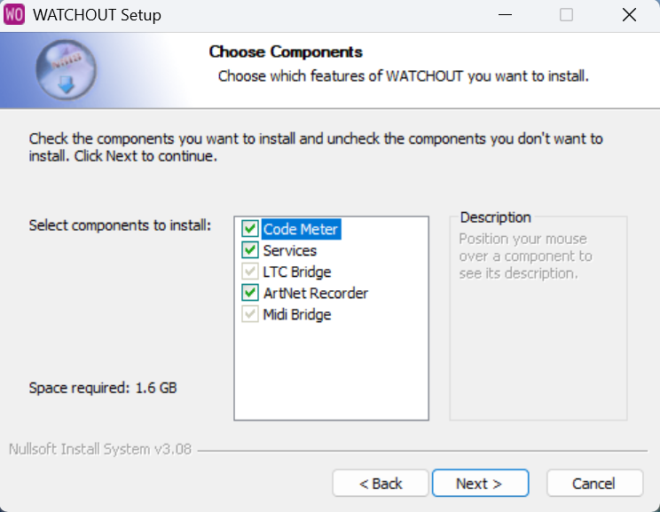 WATCHOUT Setup - Choose Components