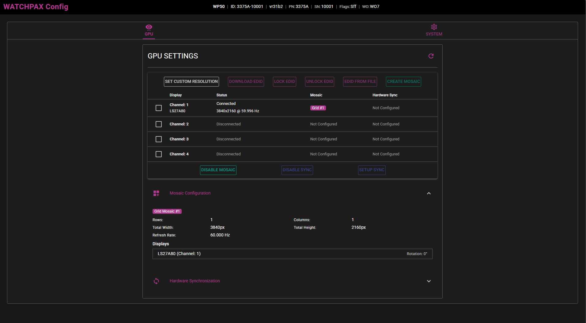WATCHPAX Config Overview