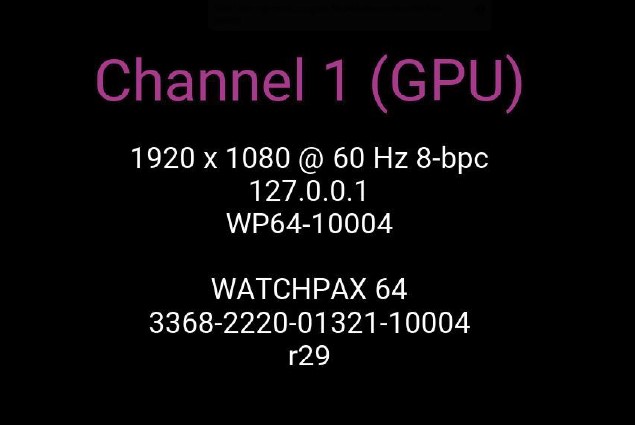 WATCHPAX 64 Start Up Screen