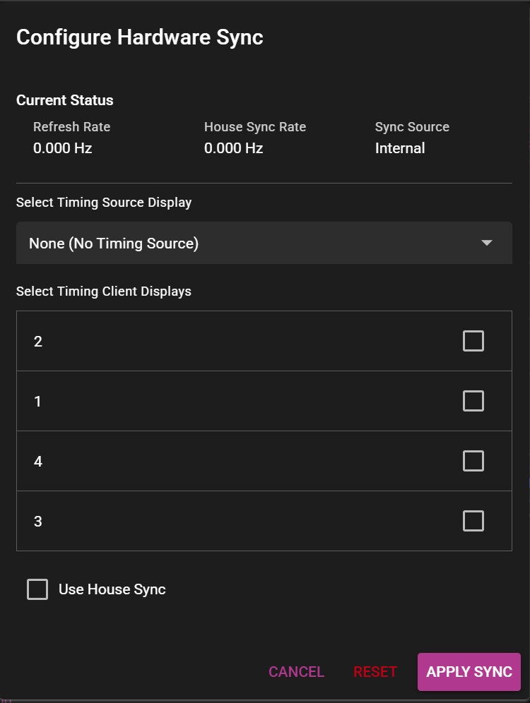 Configure Hardware Sync Window