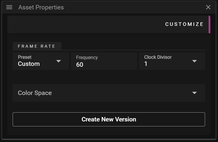 Asset Properties Customize