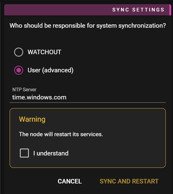 Custom NTP configuration
