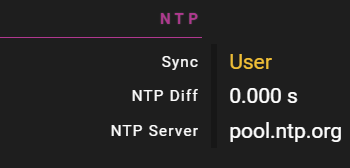 External NTP server configuration
